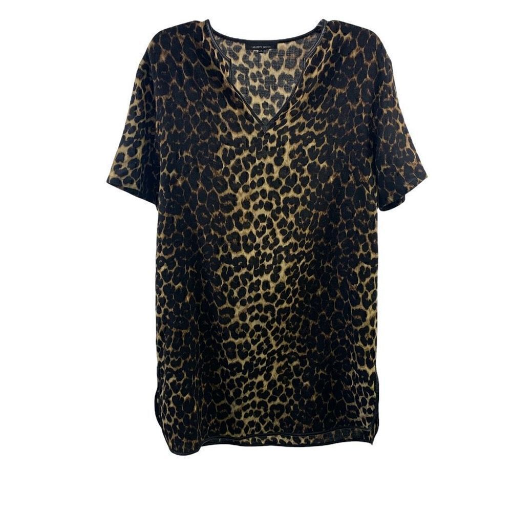 Lafayette 148 New York Animal Print Wool Dress Size 8
